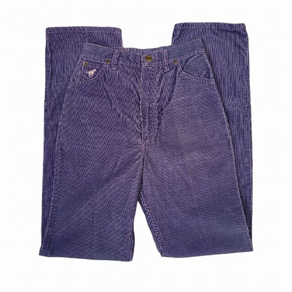 Wrangler Pants - VTG 80s Wrangler Juniors 11 High Rise Straight Leg Corduroy Pants Purple